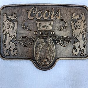 Vintage "Coors" Brass Belt Buckle